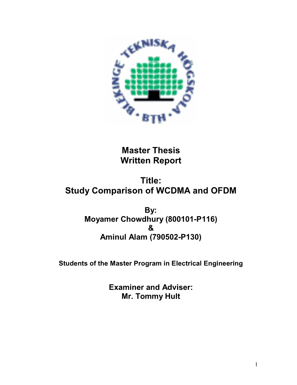 Study Comparison of WCDMA and OFDM