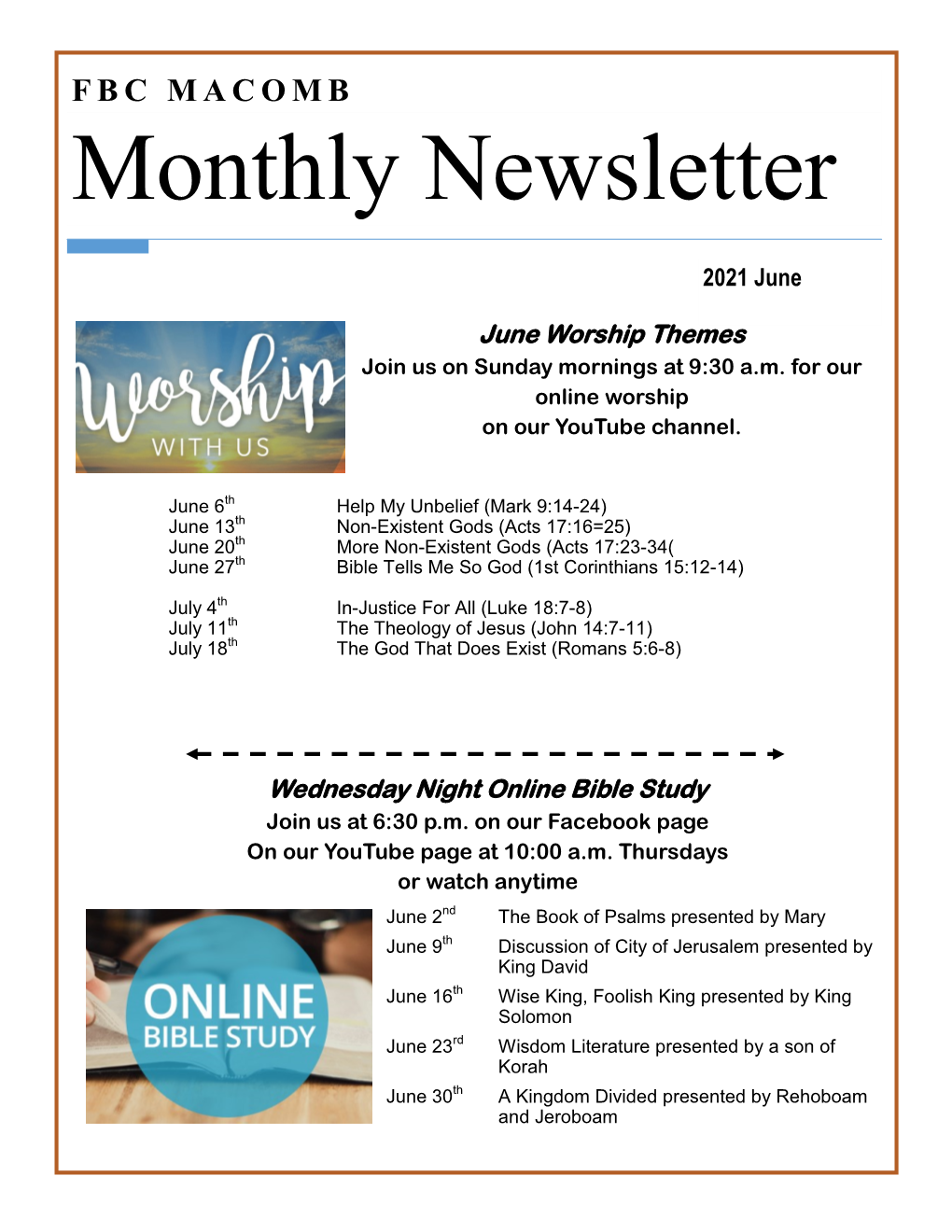 2021 June Newsletter