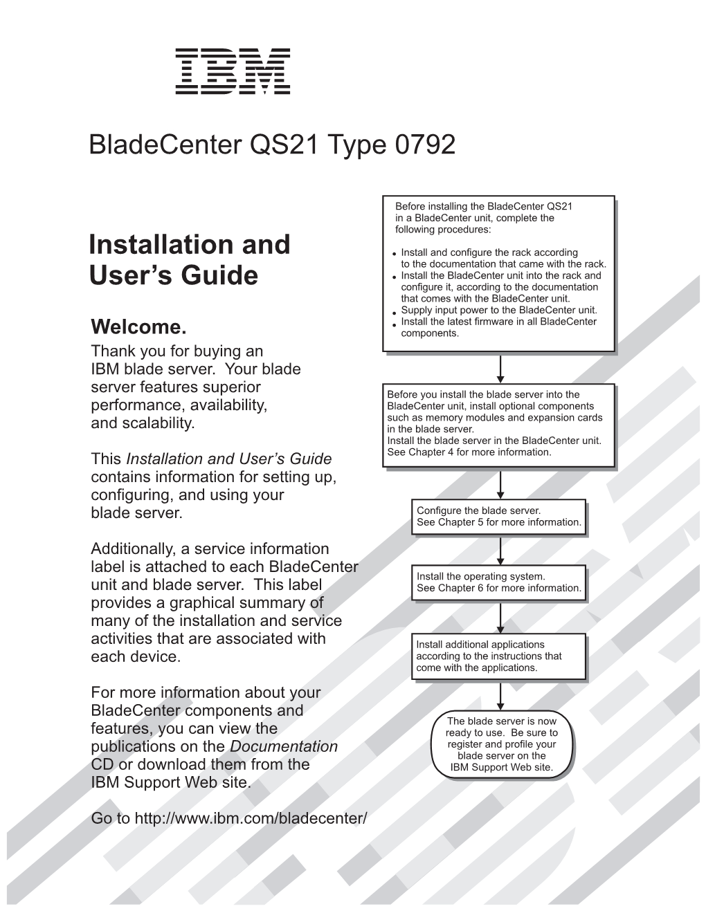 Bladecenter QS21 Installation and User's Guide