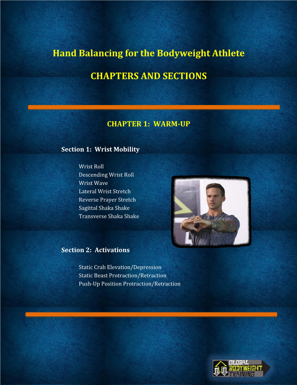 Hand Balancing for the Bodyweight Athlete CHAPTERS and SECTIONS