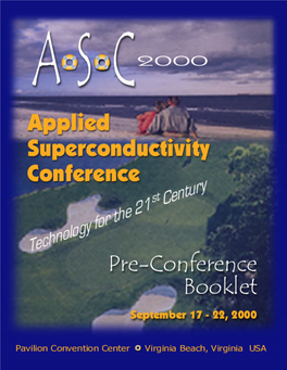 2000 Applied Superconductivity Conference Program