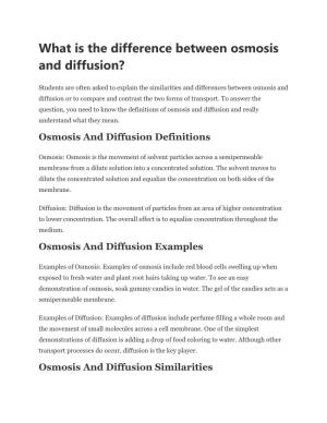 What Is the Difference Between Osmosis and Diffusion?