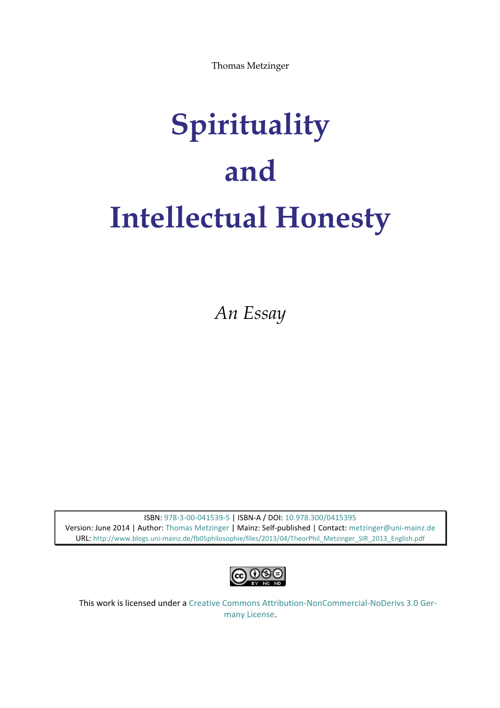 Spirituality and Intellectual Honesty