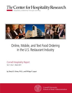 Online, Mobile, and Text Food Ordering in the U.S. Restaurant Industry