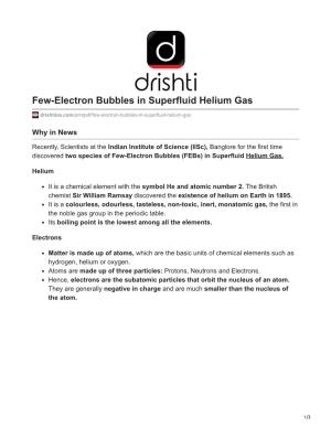 Few-Electron Bubbles in Superfluid Helium Gas