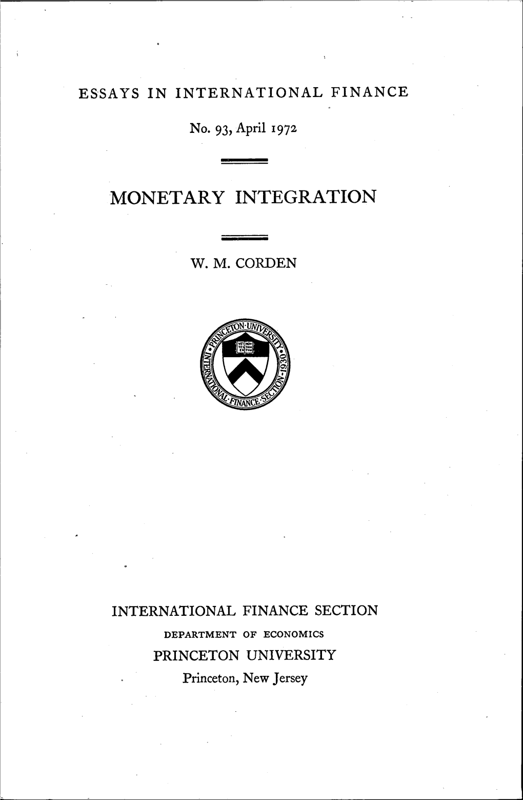 Monetary Integration