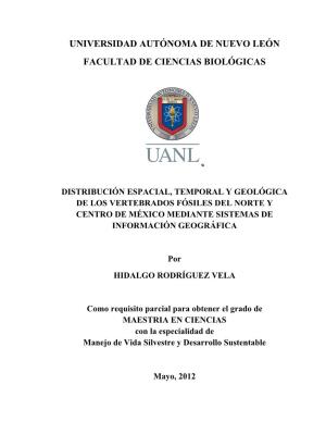 Universidad Autónoma De Nuevo León Facultad De Ciencias Biológicas