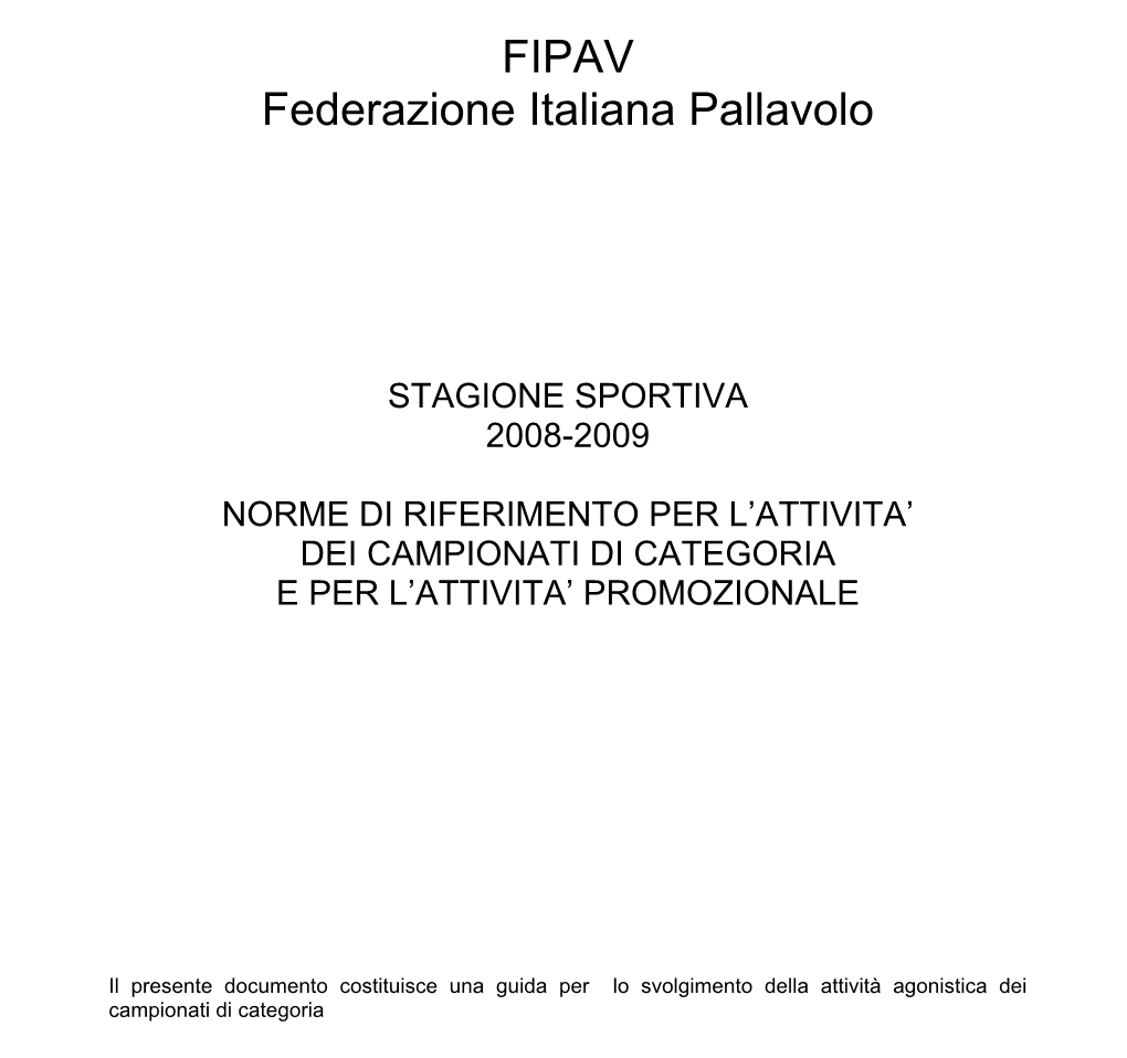 FIPAV Federazione Italiana Pallavolo