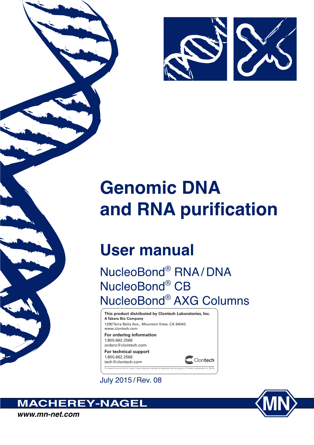 Nucleobond RNA/DNA Genomic DNA & Total RNA Purification User Manual