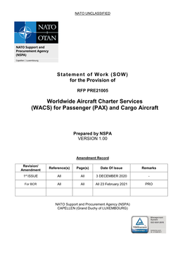 WACS) for Passenger (PAX) and Cargo Aircraft