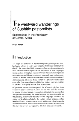The Westward Wanderings of Cushitic Pastoralists 47 V
