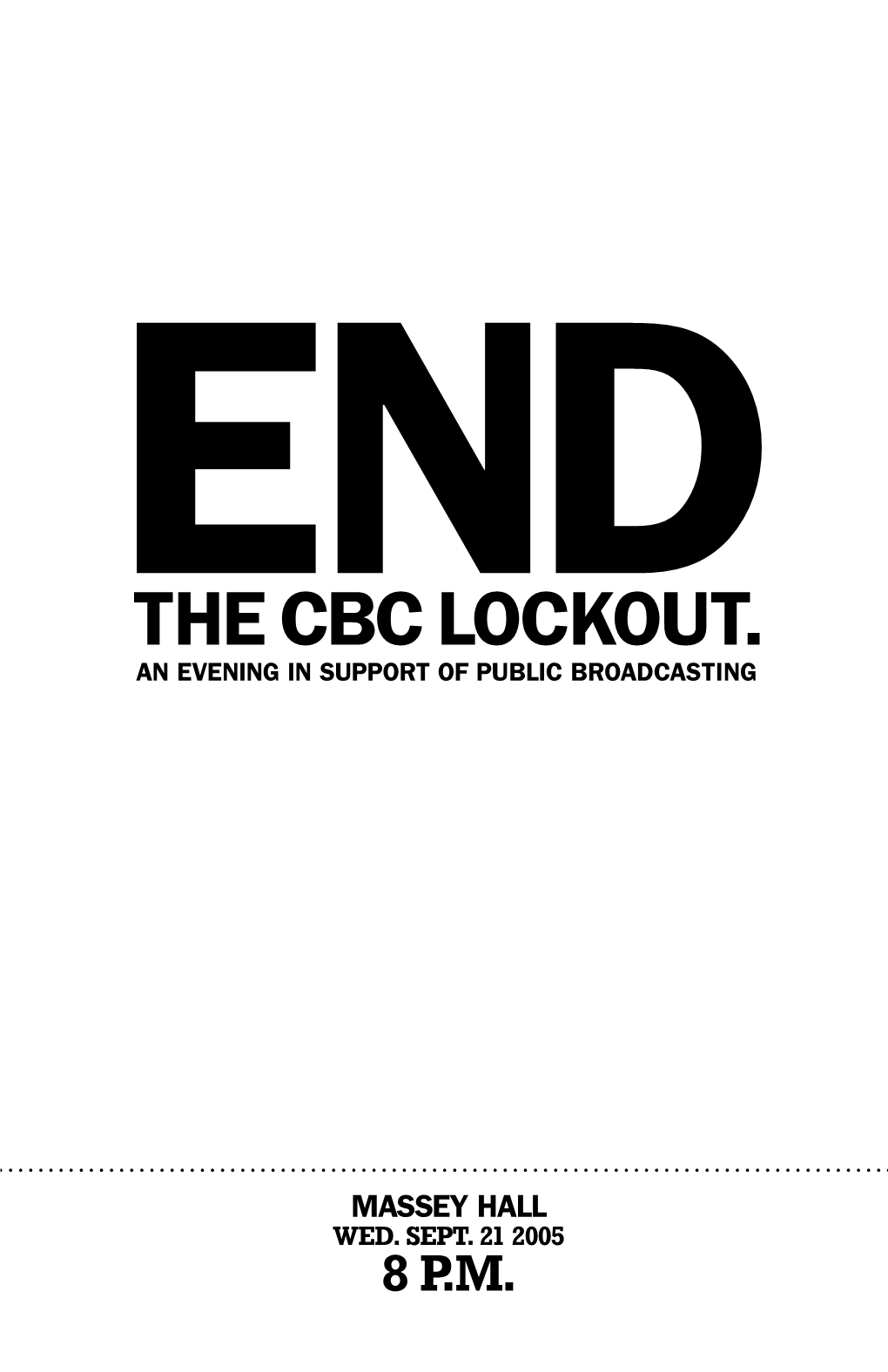 The Cbc Lockout. an Evening in Support of Public Broadcasting