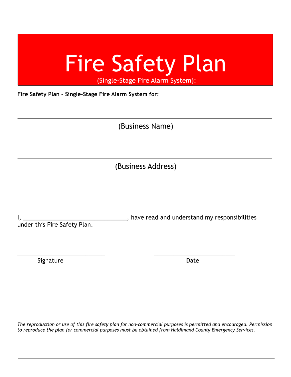 Fire Safety Plan Single-Stage Fire Alarm System For s1