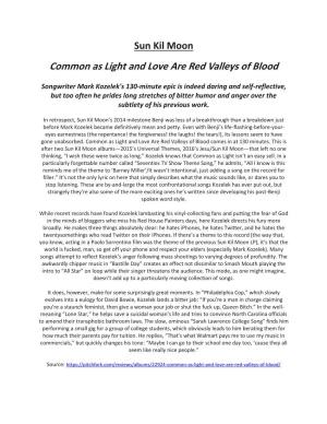 Common As Light and Love Are Red Valleys of Blood