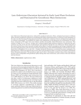 Late Ordovician Glaciation Initiated by Early Land Plant Evolution Andpunctuatedbygreenhousemassextinctions