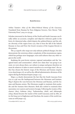 Book Reviews Arthur Tsutsiev: Atlas of the Ethno-Political History of The