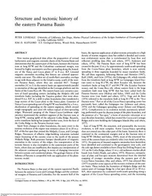 Structure and Tectonic History of the Eastern Panama Basin