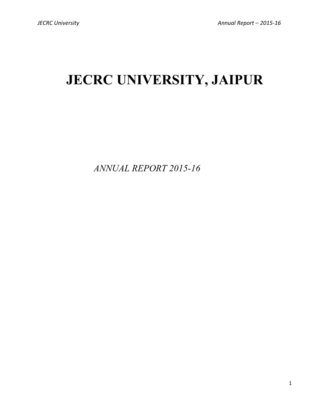 Jecrc University, Jaipur