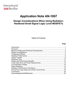 Application Note AN-1067