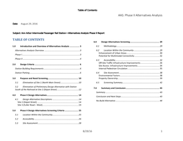 AAS Phase II Alternatives Analysis