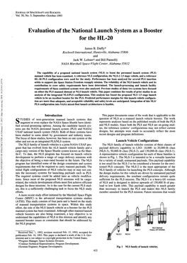 Evaluation of the National Launch System As a Booster for the HL-20