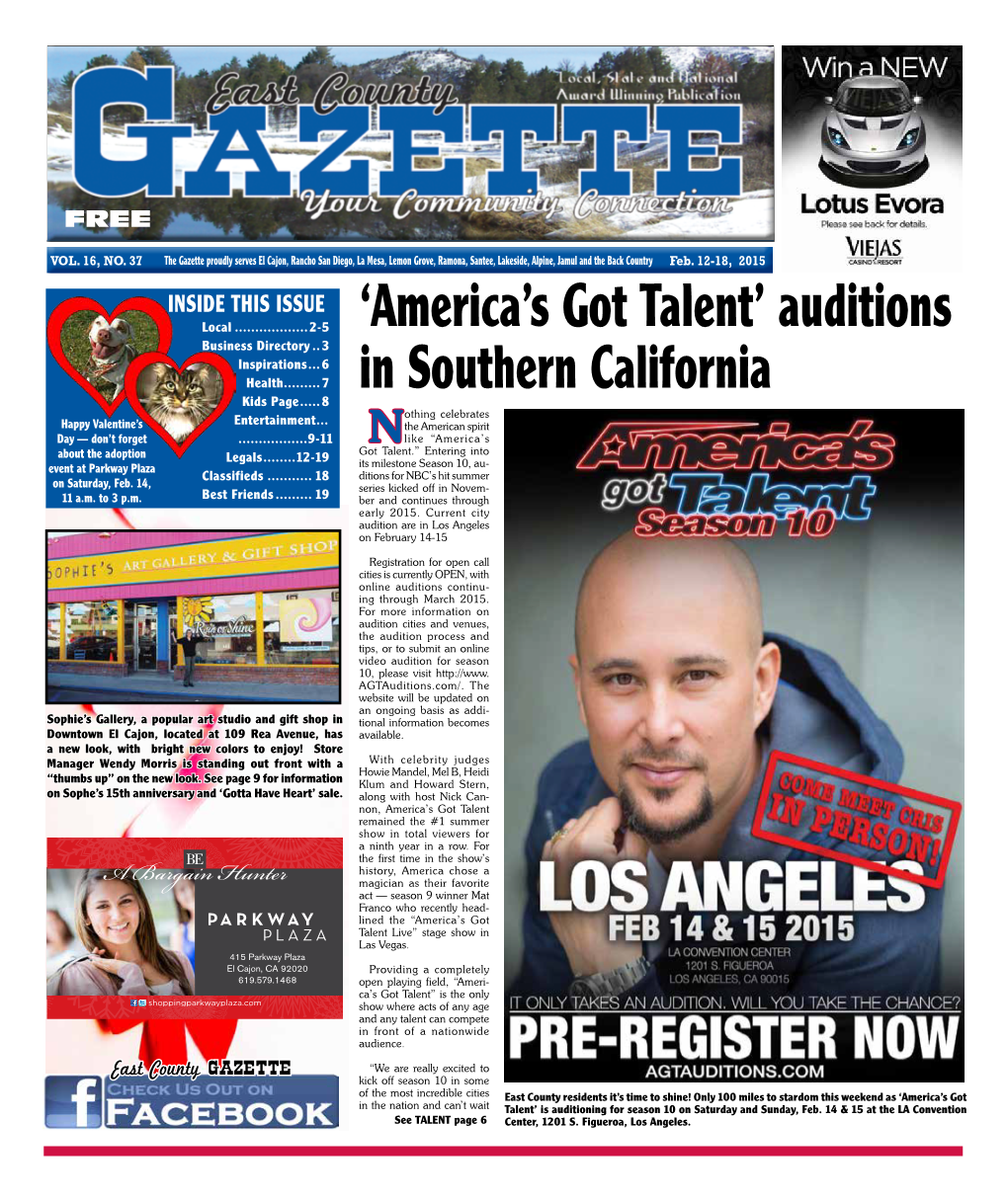 Auditions in Southern California