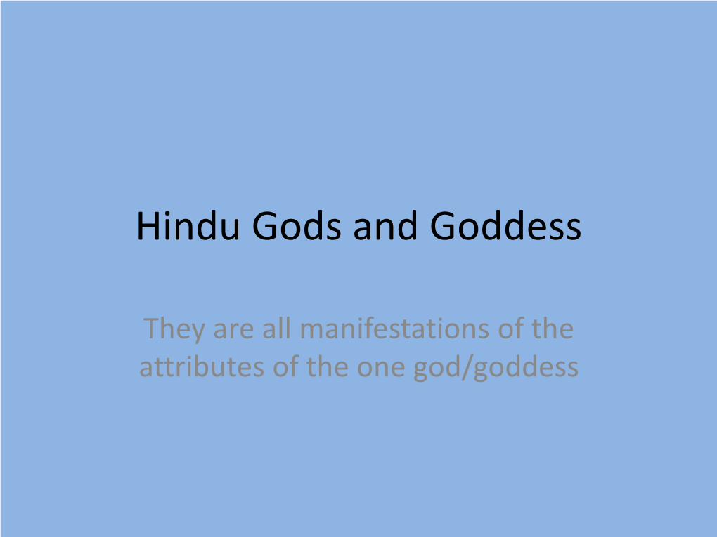 Hindu Gods and Goddess