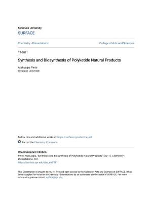 Synthesis and Biosynthesis of Polyketide Natural Products