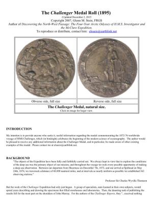 Challenger Medal Roll (1895) (Updated December 2, 2015 Copyright 2007, Glenn M