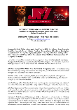V-Y Songbook Press Release2