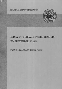 Index of Surface-Water Records to September 30,1955
