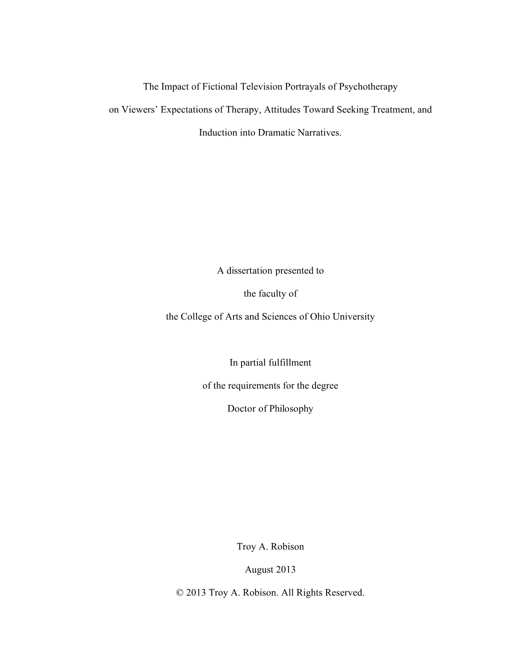 The Impact of Fictional Television Portrayals of Psychotherapy on Viewers’ Expectations of Therapy, Attitudes Toward Seeking Treatment, And