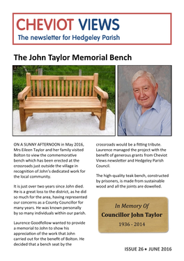 How We Got Here the John Taylor Memorial Bench