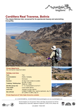 2021 Cordillera Real Traverse, Bolivia