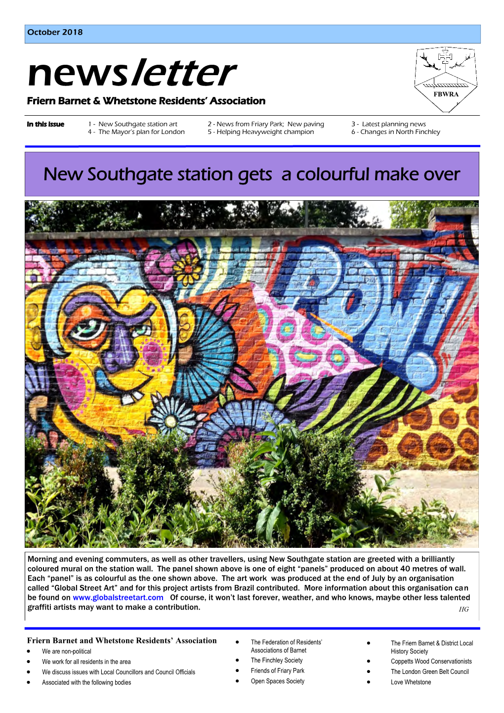 Newsletter FBWRA Friern Barnet & Whetstone Residents’ Association