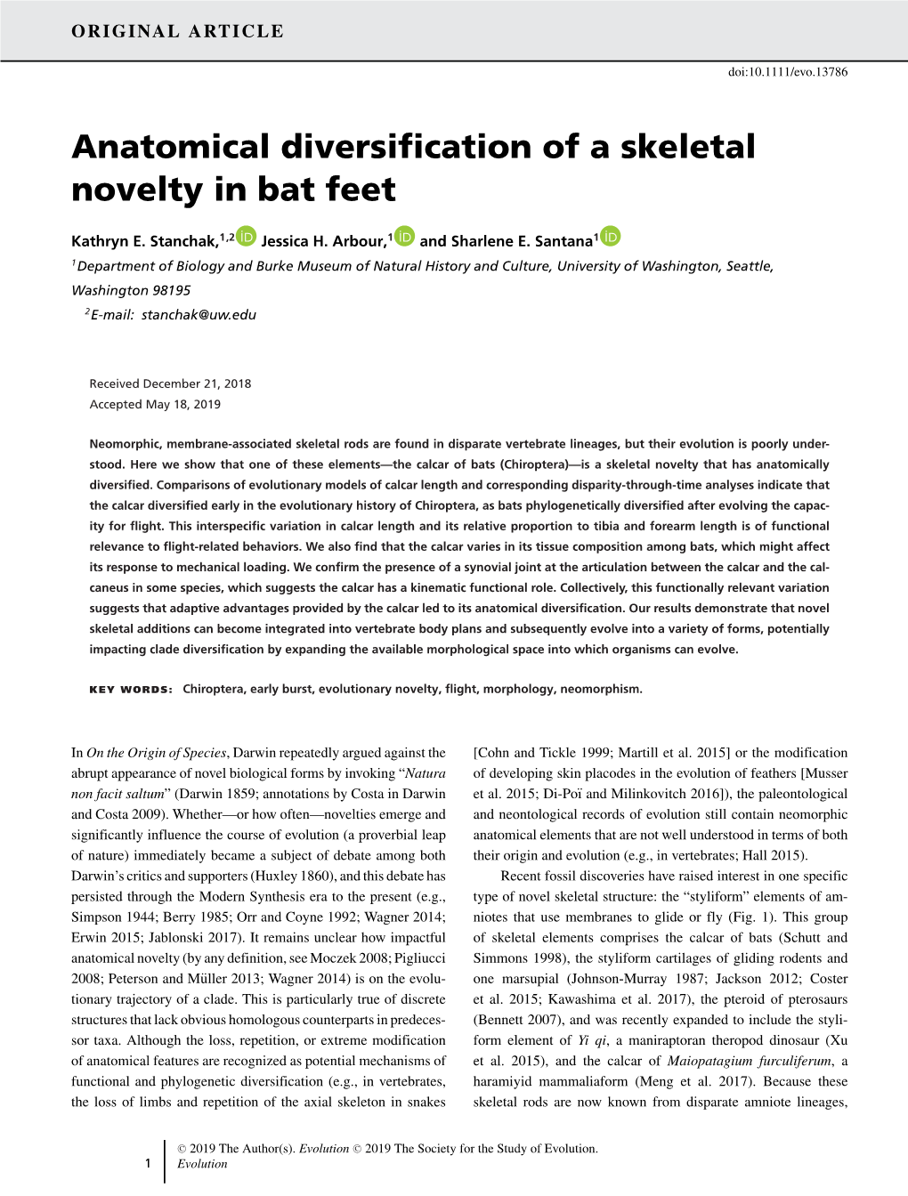 Anatomical Diversification of a Skeletal Novelty in Bat Feet