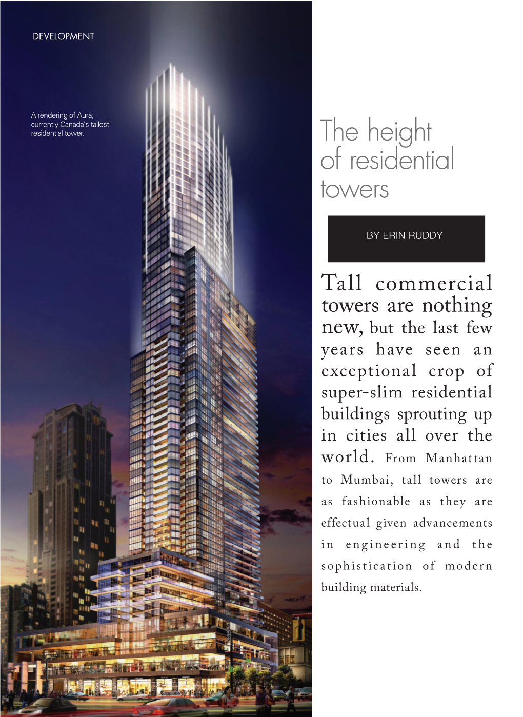 The Height of Residential Towers