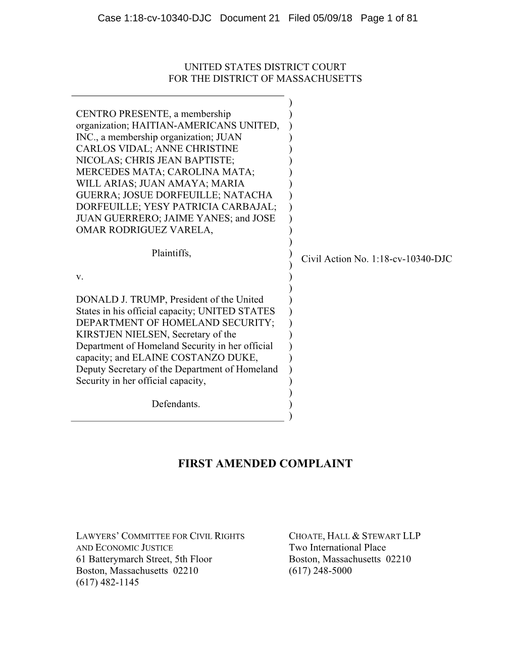 First Amended Complaint