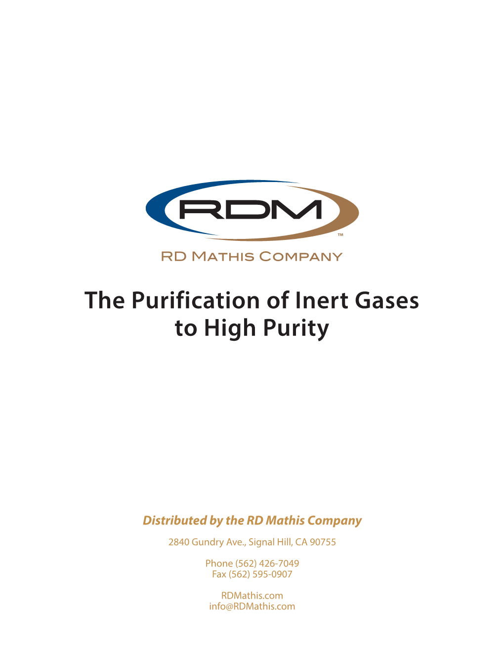 The Purification of Inert Gases to High Purity