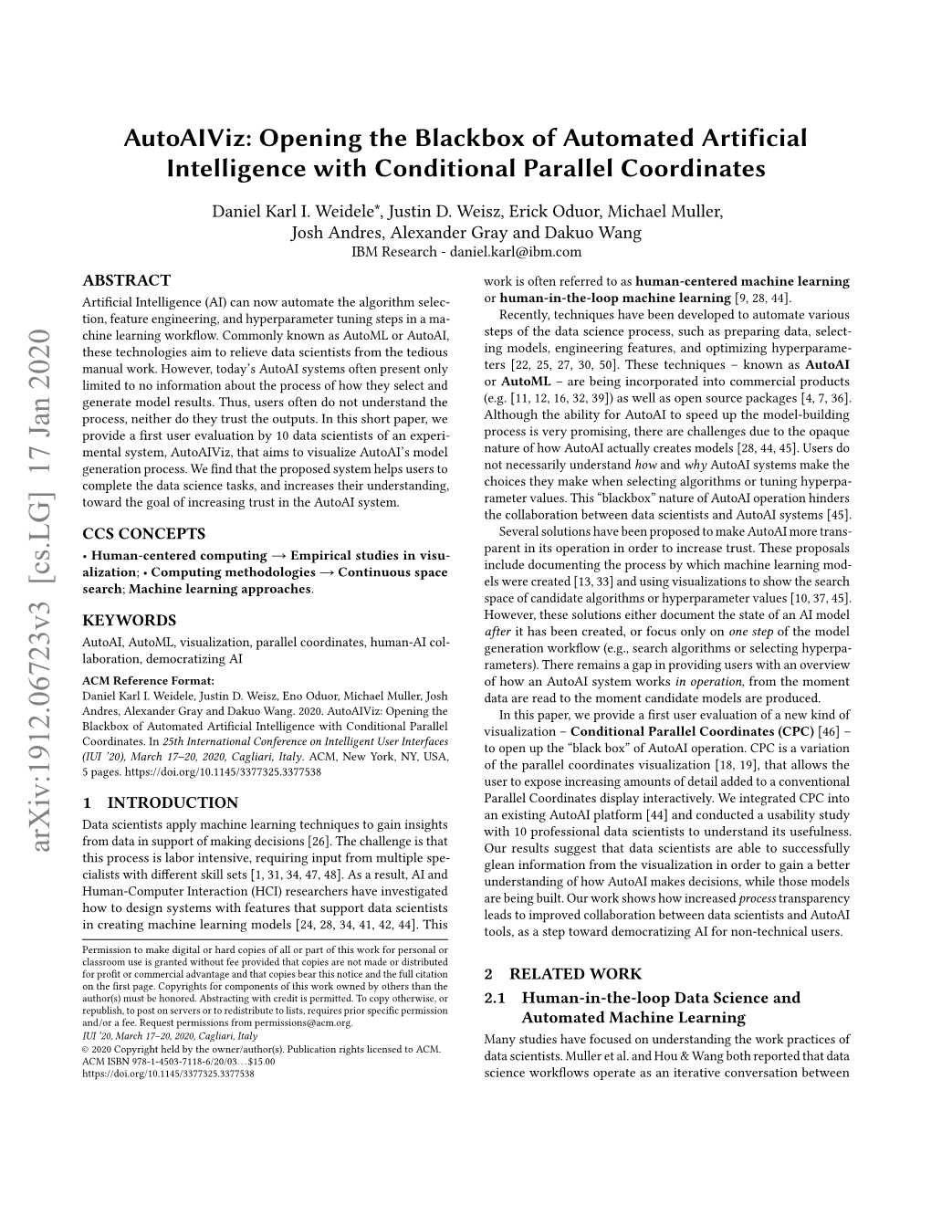 Opening the Blackbox of Automated Artificial Intelligence with Conditional Parallel Coordinates