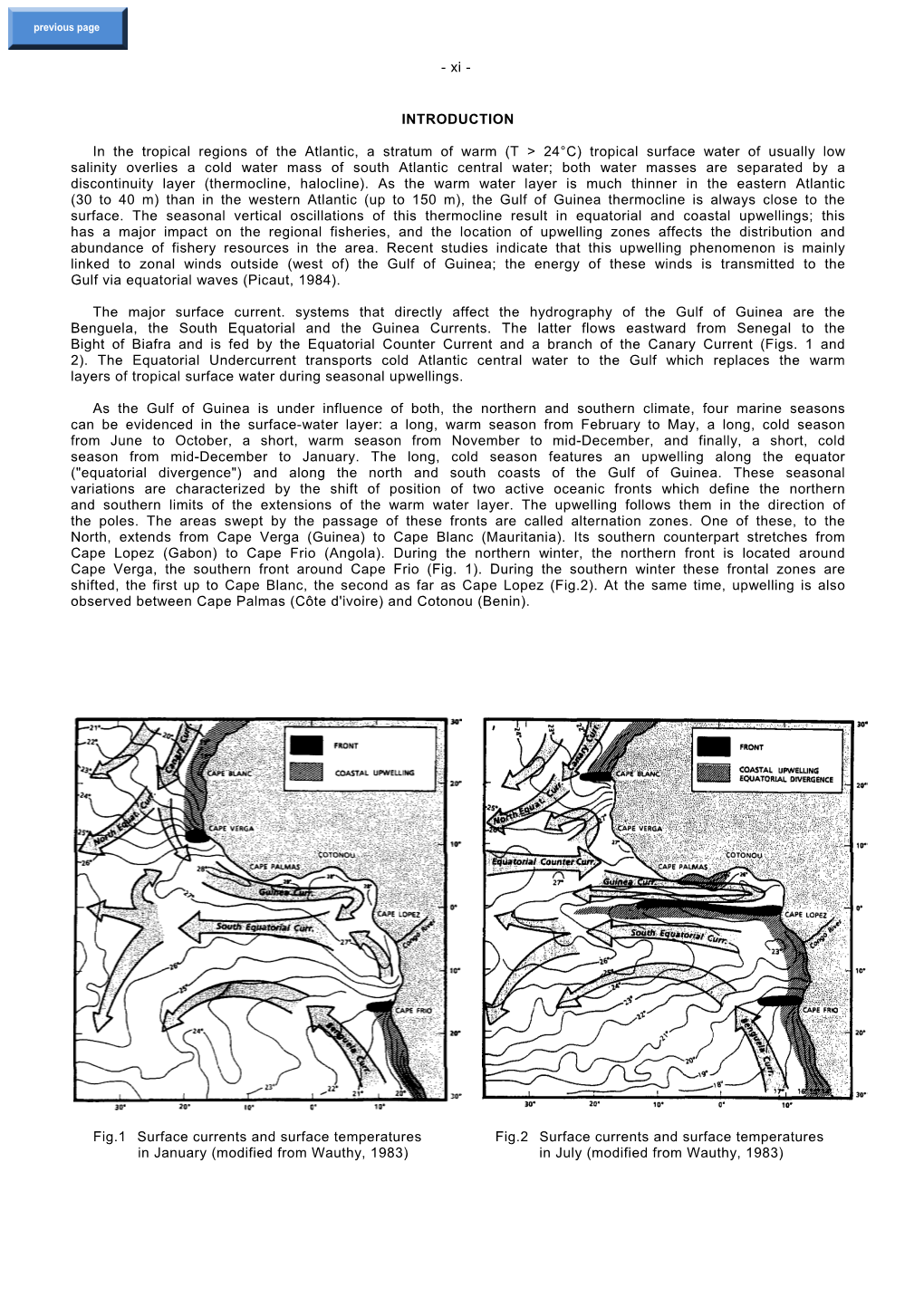 (T > 24°C) Tropical Surface Water of Usually