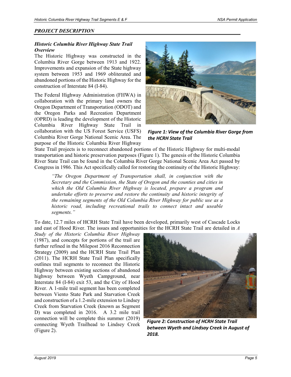 PROJECT DESCRIPTION Historic Columbia River Highway State Trail
