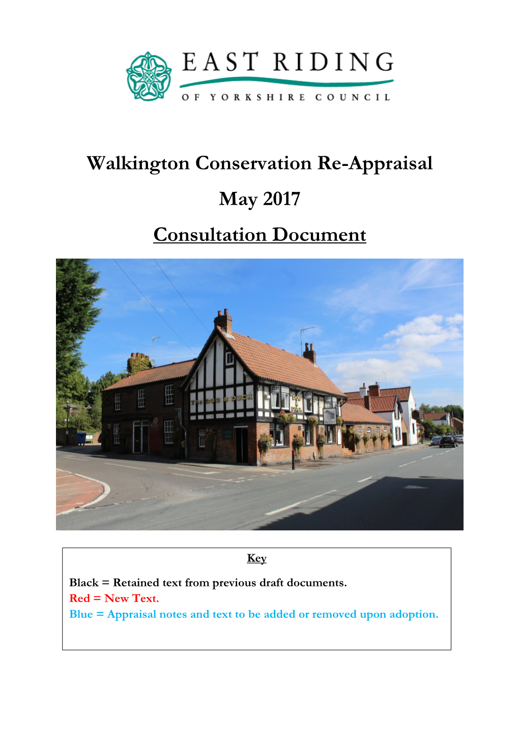 Walkington Conservation Re-Appraisal May 2017 Consultation Document
