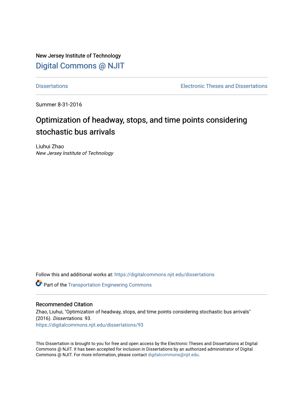 Optimization of Headway, Stops, and Time Points Considering Stochastic Bus Arrivals