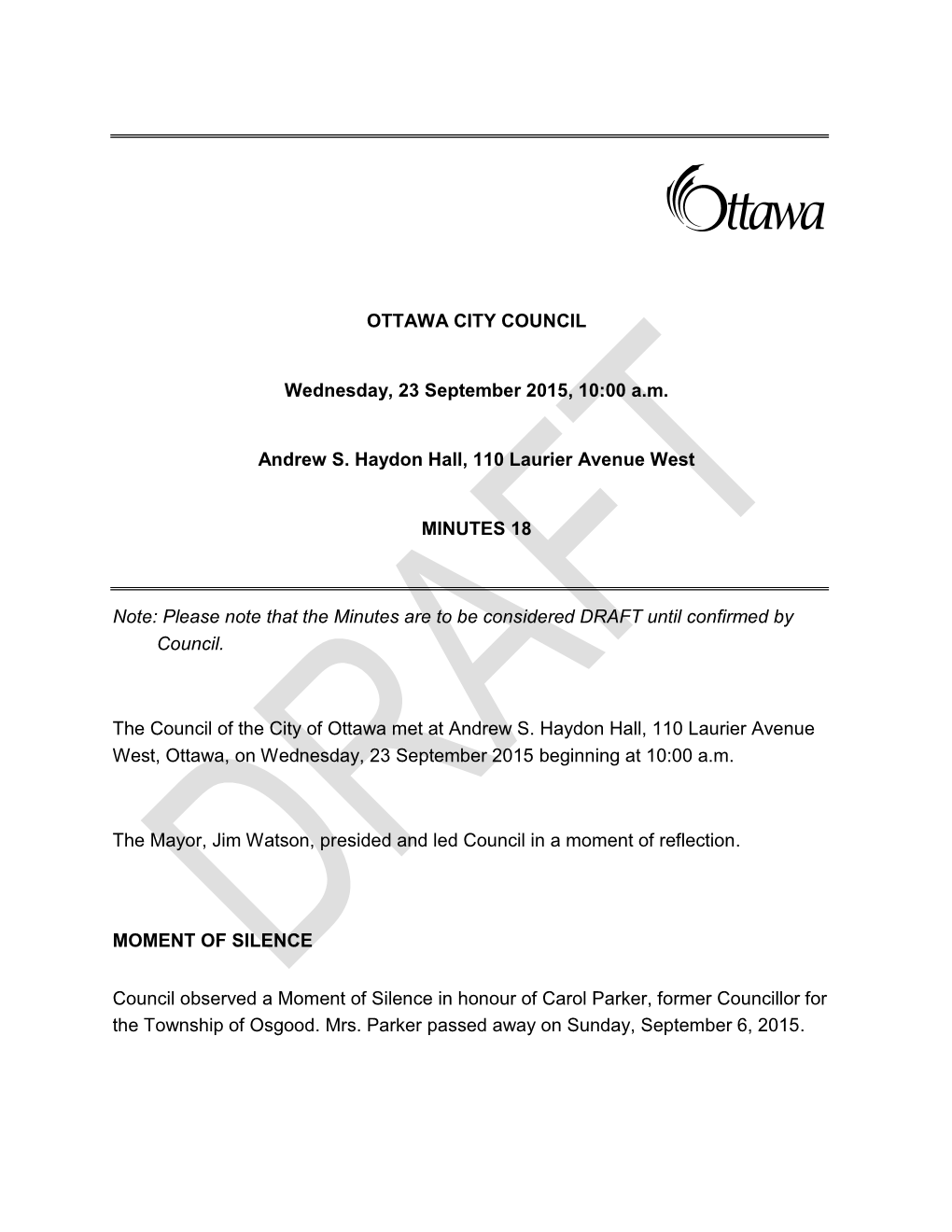 City Council Minutes