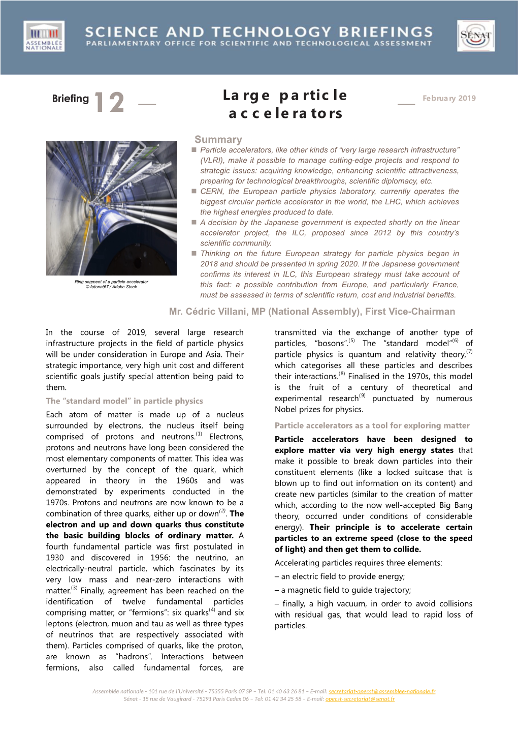 N° 12 – Large Particle Accelerators– February 2019