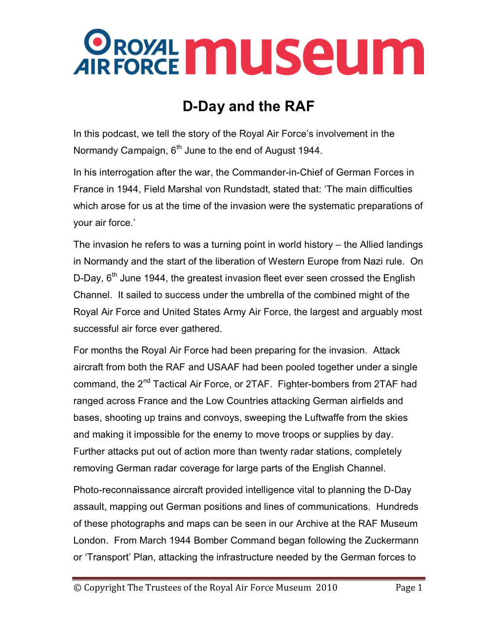 D-Day and the RAF