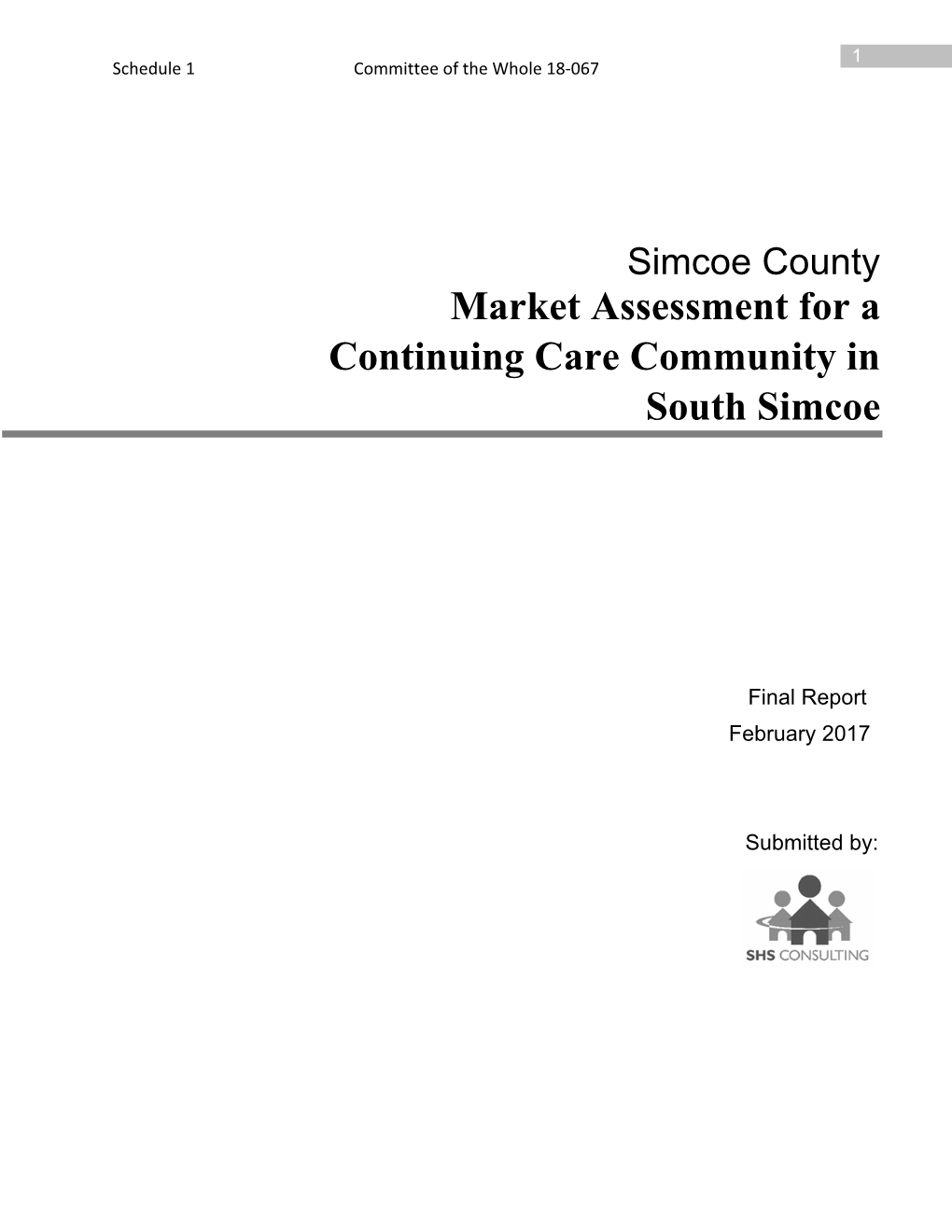 Market Assessment for a Continuing Care Community in South Simcoe