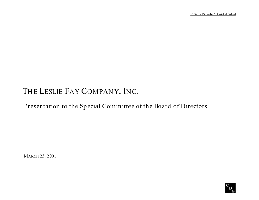 The Leslie Fay Company, Inc