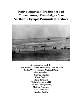 Native American Traditional and Contemporary Knowledge of the Northern Olympic Peninsula Nearshore